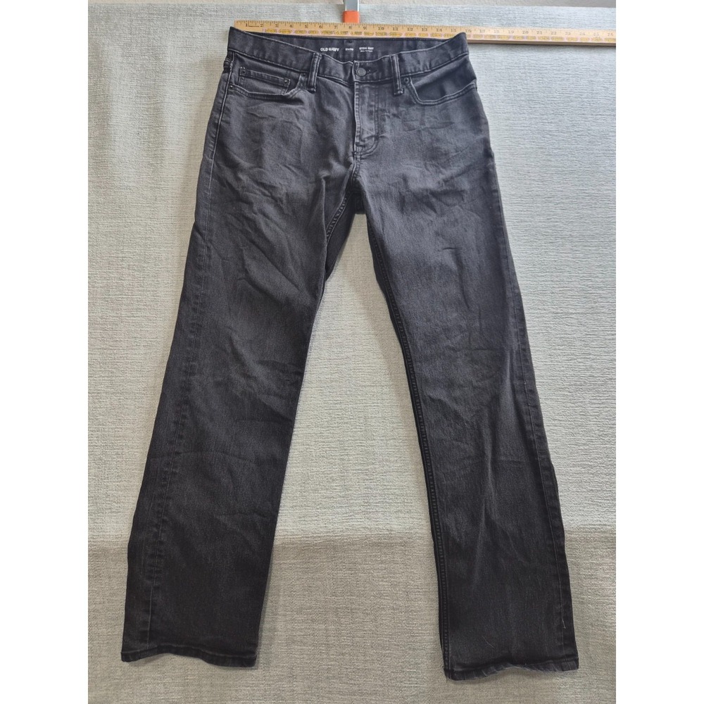 Old Navy Built In Flex Jeans Mens 31x30 Black Cotton Stretch Dark Wash Straight